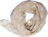 Sjaal Dames - Witte Stippen - Transparant - Crème