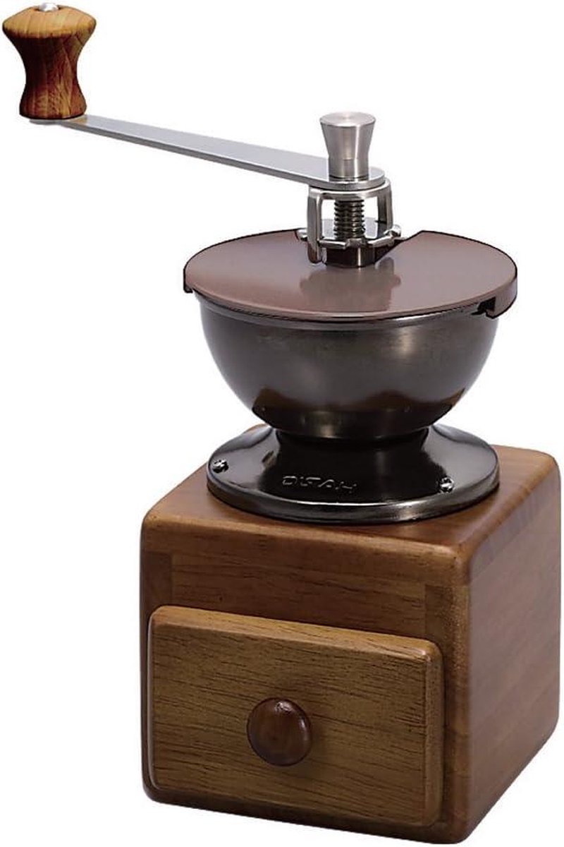 Bol.com Koffiemolen HARIO - "Kleine Koffiemolen" - MM-2 Bruin met Verstelbare Maalstanden coffee grinder manual aanbieding