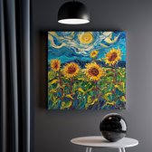 Peinture sur toile Artaza représentant des tournesols dans un champ - 30 x 30 cm - Klein - Photo sur toile - Impression sur toile