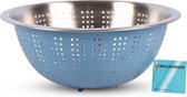 Blauw Aluminium Vergiet - Efficiënt Kookgerei voor in de Keuken - 28x28x11cm - Lichtgewicht en Duurzaam - Stijlvolle Toevoeging aan je Keuken