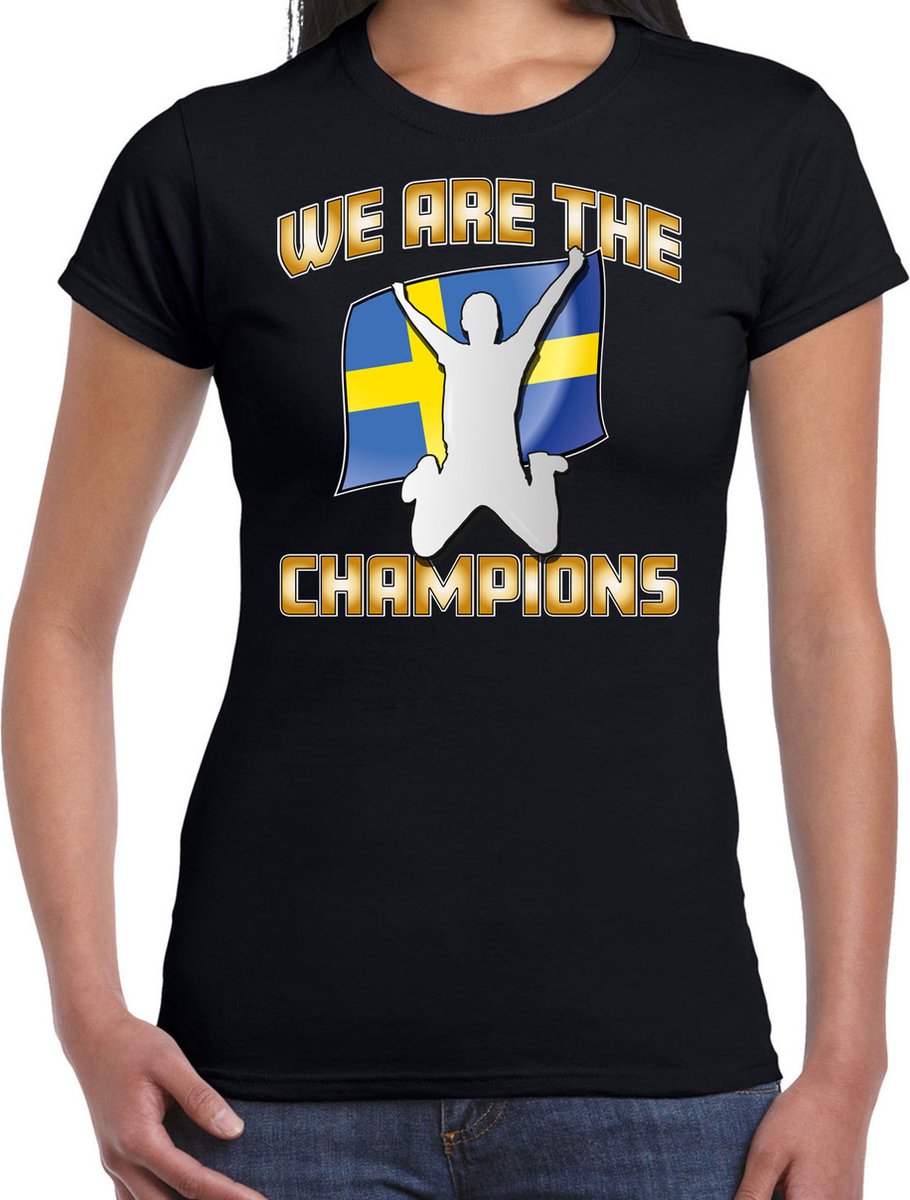 Bellatio Decorations Verkleed shirt voor dames - Zweden - zwart - voetbal supporter - themafeest M
