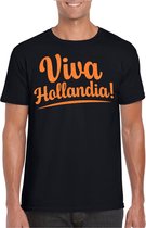 Bellatio Decorations Verkleed T-shirt voor heren - viva hollandia - zwart - EK/WK voetbal supporter XXL