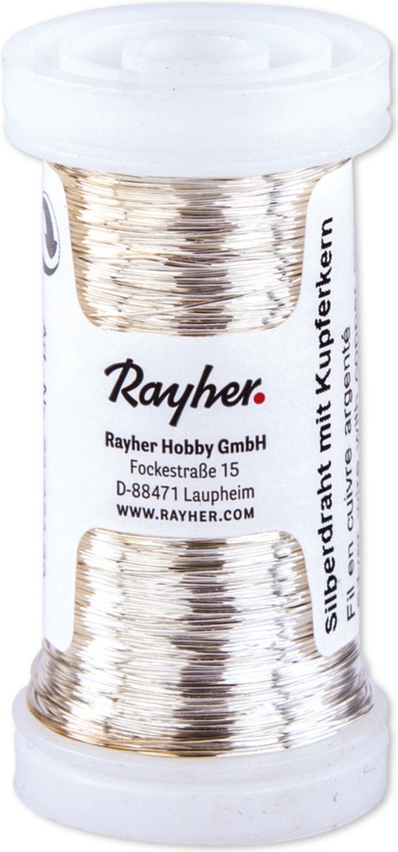 Rayher Bloemendraad of ijzerdraad - zilver - 0.4 mm dik - 100 meter snoer - metaaldraad - bindmaterialen