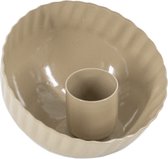 HomeBound by KY - Kaarsenstandaard bowl beige - 7x7x4cm - kaarsenstandaard beige bowl