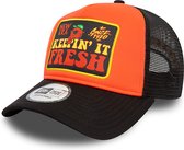 New Era Keepin It Fresh Patch Orange A-Frame Trucker Cap