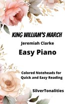 King William’s March Easy Piano Sheet Music with Colored Notation