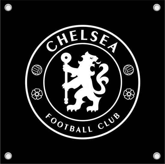 Chelsea Tuinposter - Logo - UEFA - Champions League - Voetbal - Tuinposter - Poster - Tuindecoratie - 100x100cm - Voorzien Van Ophangogen