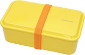 TAKENAKA Bento Snack Box Lemon Zest milieuvriendelijke lunchbox gemaakt in Japan, BPA- & rietvrij, 100% recyclebaar plastic flesgebruik, magnetron- en vaatwasmachinebestendig, Bentobox rechthoekig W19xD10.5 xH6.85cm 940ml (Citroenschil)
