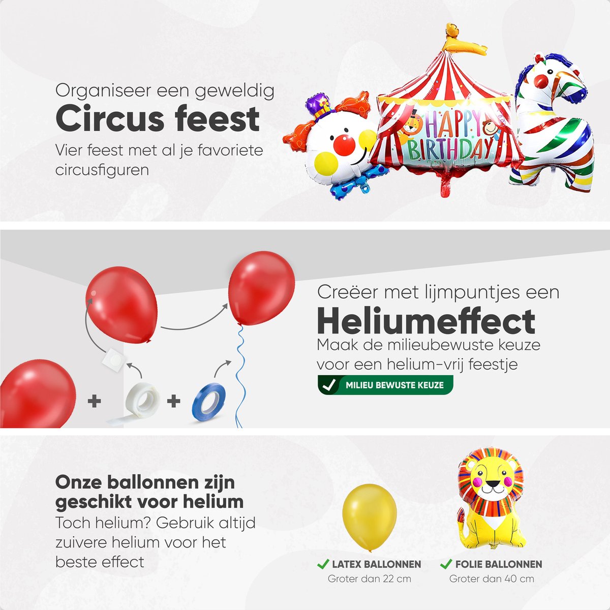 Fissaly® 104 Stuks Circus Feest Versiering – Kinderfeestje Decoratie – Clown - Themafeest Verjaardag Ballonnen - Feestje — afbeelding 4