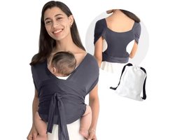 Product: Baby Draagdoek Voorgevormd - Ademend Mesh Stof - Donkergrijs - Maat M/L - Newborns tot 15 kg - Inclusief Opbergzak, van het merk 