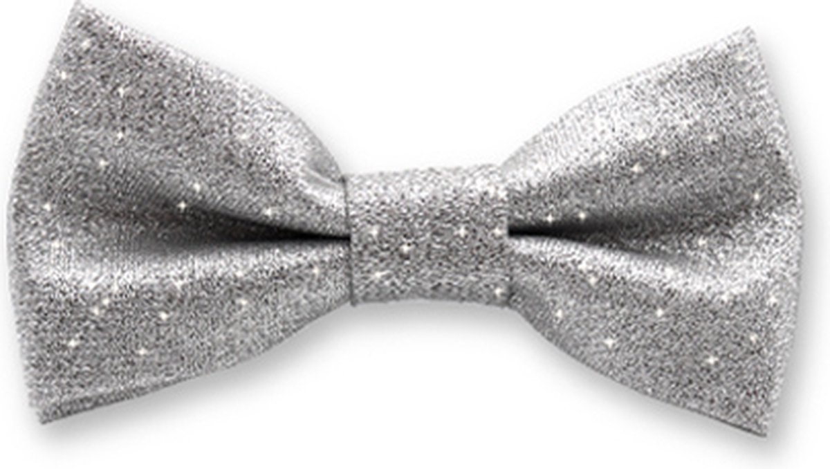 E.L. Cravatte Kinderstrik - Kinder Vlinderdas - Zilver glitter