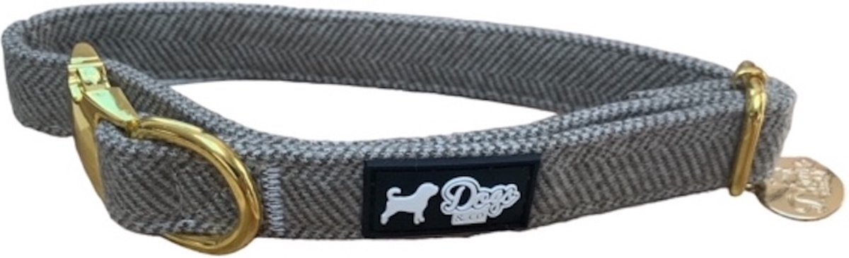 Dogs&Co® Honden Halsband Tweed Zand - Maat L 41-66cm - Halsband voor honden