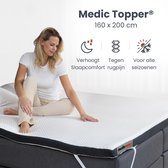 Medic Topper® - Topper 160 x200 cm - Luxe Topdekmatras met Verkoelende Gel en Traagschuim voor Ultiem Slaapcomfort en Rugpijnverlichting - Ideaal als Matrasbeschermer voor elke Slaapkamer - Topper 160 x 200 x 8 cm