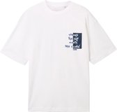 Tom Tailor T-shirt T Shirt Met Print 1042056xx12 20000 Mannen Maat - L