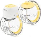 Lakoo® Hands-Free borstkolf – borstkolf electrisch dubbel - Borstkolf - Dubbele elektrische handsfree borstkolf – Draagbaar - Transparant/Geel