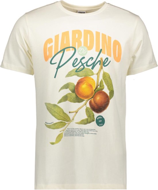 Kultivate T-shirt Ts Giardino 2401020200 226 Egret Mannen