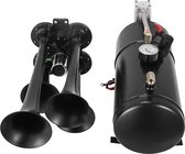 Luchthoorn - Luchtcompressor met 4 Trompetten- Autosirene - Luchthoorn met Compressor 12 Volt - Turkse Fluit - Scheepshoorn - Misthoorn - Toeter - 150 Decibel