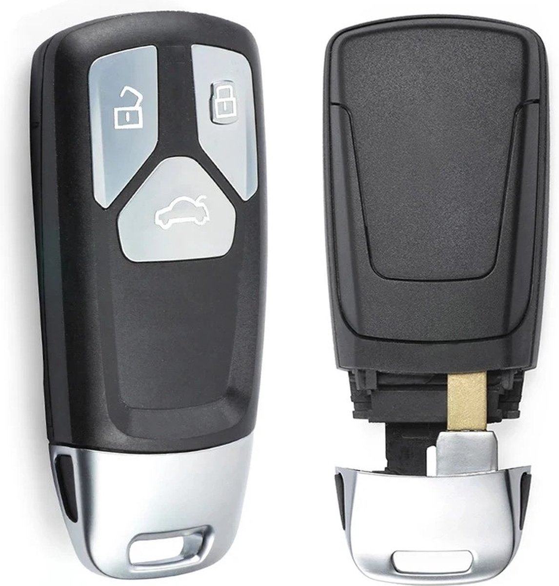 XEOD Autosleutelbehuizing - sleutelbehuizing auto - sleutel - Autosleutel / 3-Knops geschikt voor Audi