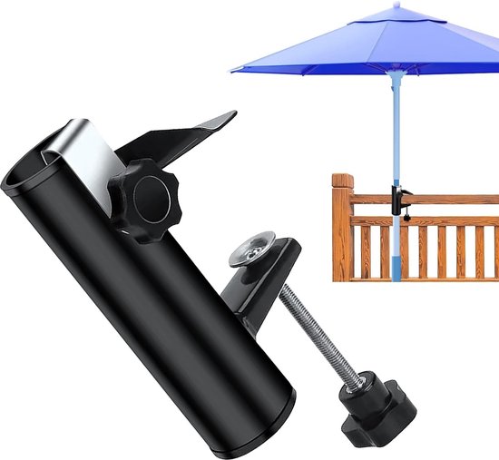 Parasolhouder, balkonleuning, tafelklem, roestvrij staal, balkonparapluklem, stabiele parasol, balkonhouder met schroeven, parasolhouder voor evenementen in de open lucht