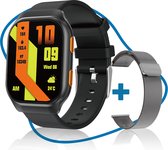 ISHIVA® Smartwatch AMOLED-Scherm - Smartwatch Dames - Smartwatch Heren - Geschikt voor iPhone en Android - Zwart