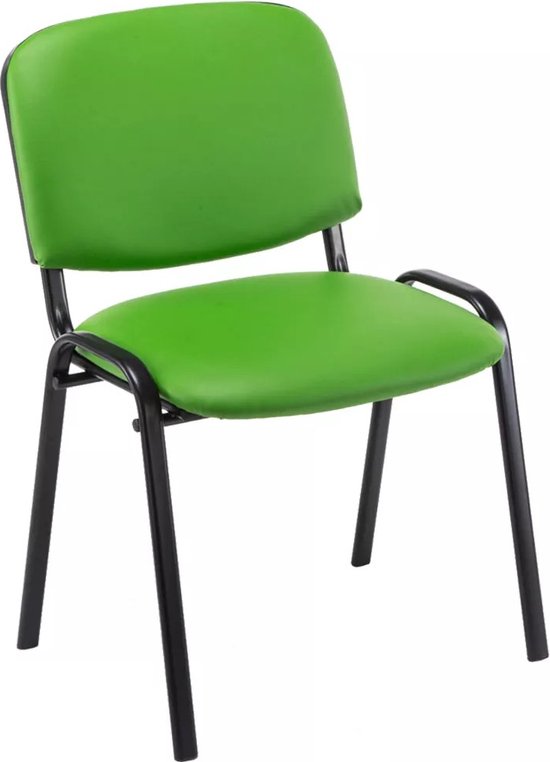 In And OutdoorMatch Bezoekersstoel Wilber - Stoel groen - Met rugleuning - Vergaderstoel - Zithoogte 45cm