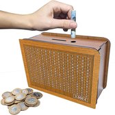 Herbruikbare houten retro spaarbox opbergdoos - helpt gewoonte van sparen te ontwikkelen