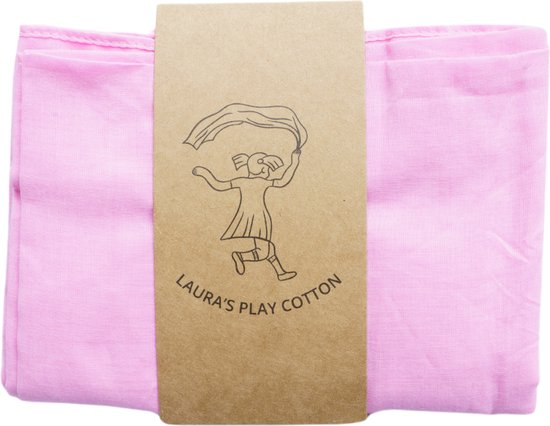 Laura’s Play Cotton - Speeldoek - Roze - 90 x 90 cm - Jongleersjaaltje - Jongleerdoekje - Speelzijde - Organisch Katoen