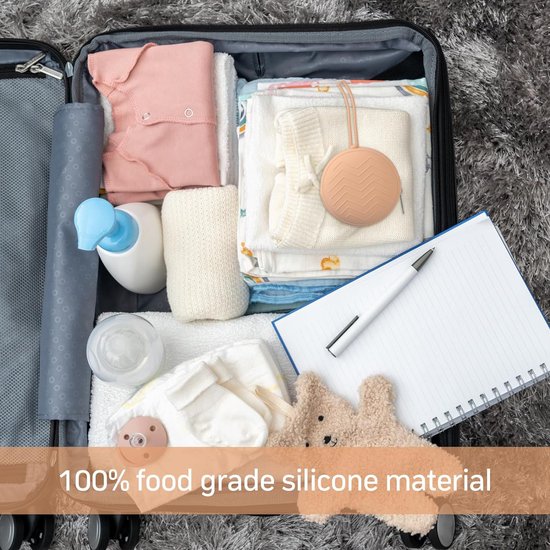 Fopspeen Box voor baby's, 10 stuks, draagbaar, stofdicht, opbergdoos, transparant, BPA-vrij, tepelschild, voor reizen en thuis