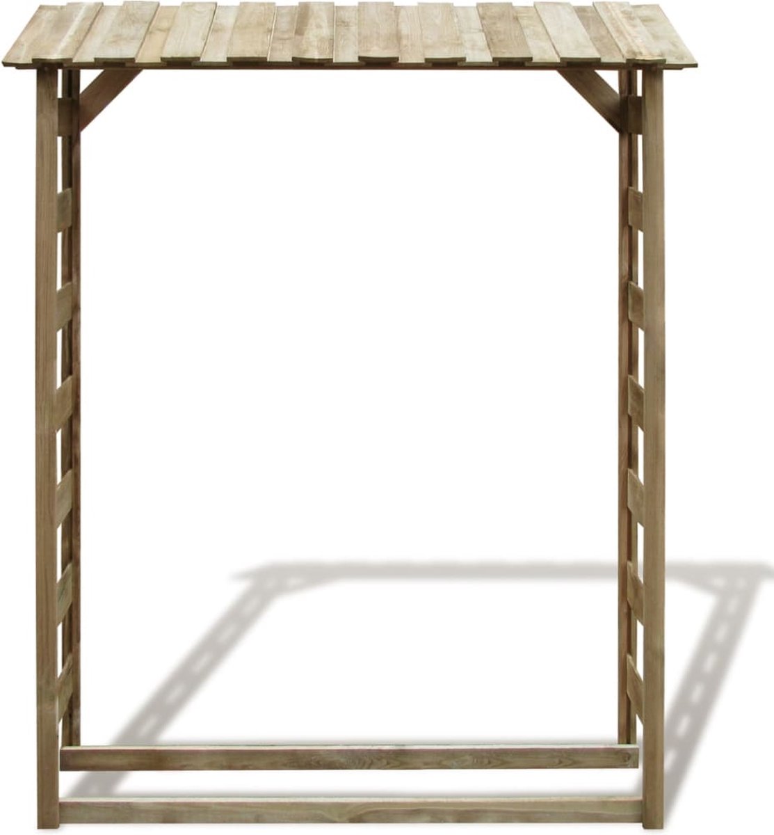 Brandhoutrek - Houtopslag - 150x44x176cm ( BxHxD) - Bruin- Hout- Haardhout opslag – Haardhoutrek - Buiten