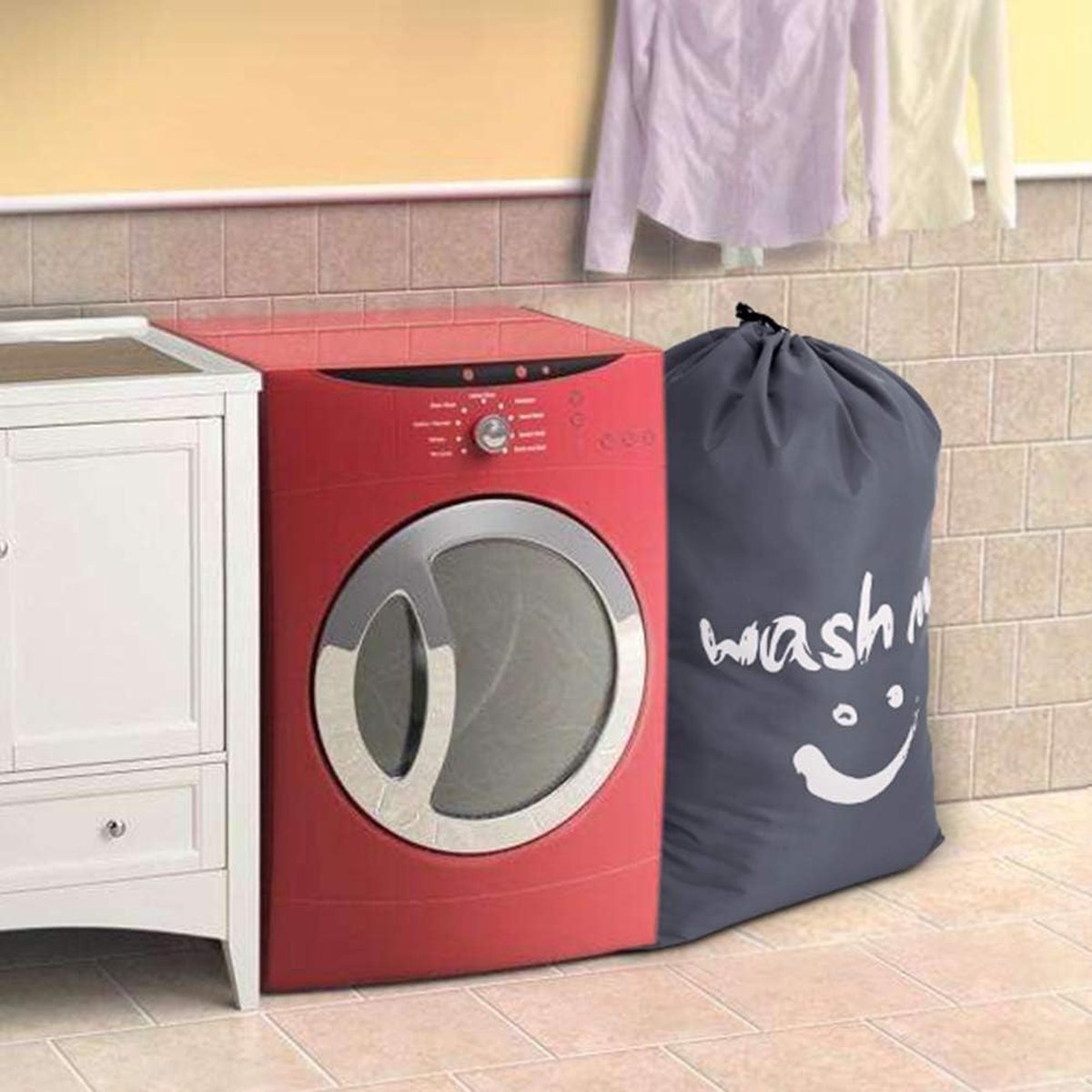 Sac à Linge Sale 120L Pliable - Lavable, Grande Capacité, Fermeture à Cordon - Idéal Voyage, Dortoir, Maison