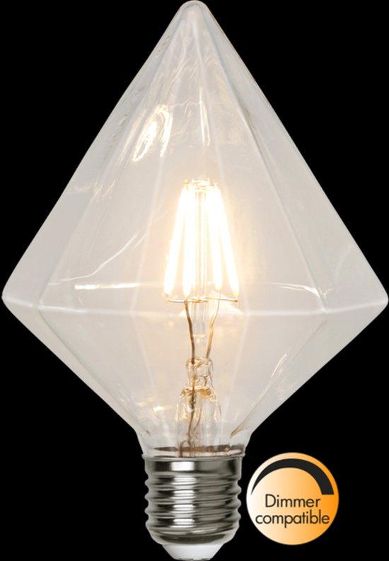 Diamant Lamp - E27 - 3.2W - Extra Warm Wit - 2700K - Dimbaar - Filament - Helder