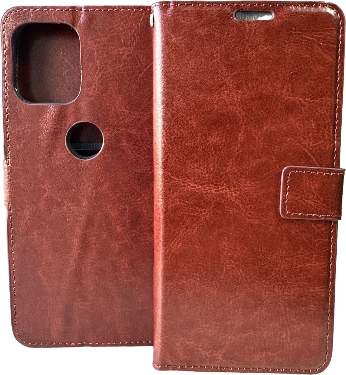 Bookcase Geschikt voor: Motorola Moto G100 - Bruin - portemonnee hoesje
