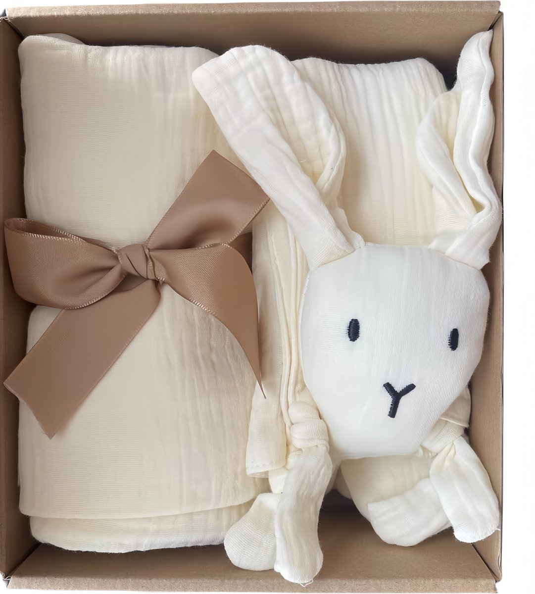 Goedkoopste Baby Geschenk Set - 4-delig Kraamcadeau - Off-White - Unisex Baby Cadeau - Giftset - Babyshower - Kraamvisite