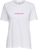 Only T-shirt Onlrilly S/s Mood Reg Top Box Cs Jr 15325277 Bright White/human Dames Maat - M