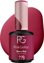 Pink Gellac Gellak Rood 15ml - Rode Gel Lak Nagellak met Creamy Finish - Gelnagels Producten - Gel Nails - 229 Berry Red