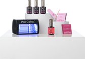 Pink Gellac - Gellak Starter Pack Dashing Glaze - Avec 1 couleur rouge et lampe LED noire - Set de manucure pour Vernis à ongles en gel et ongles en gel