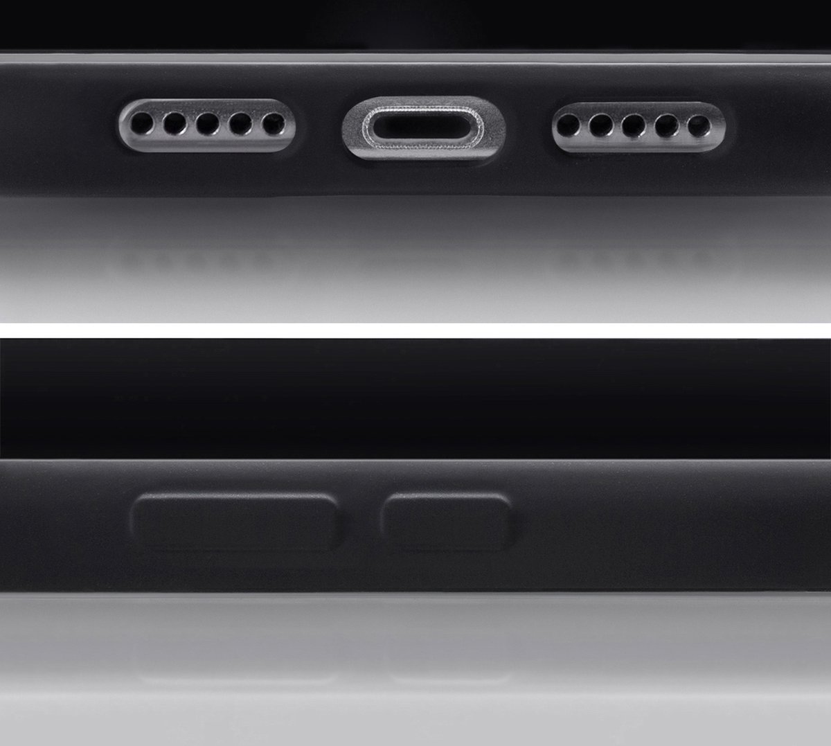 Mobilize Rubber Gelly Card Telefoonhoesje geschikt voor Apple iPhone 14 Pro Hoesje Flexibel TPU Backcover met Pasjeshouder - Matt Black