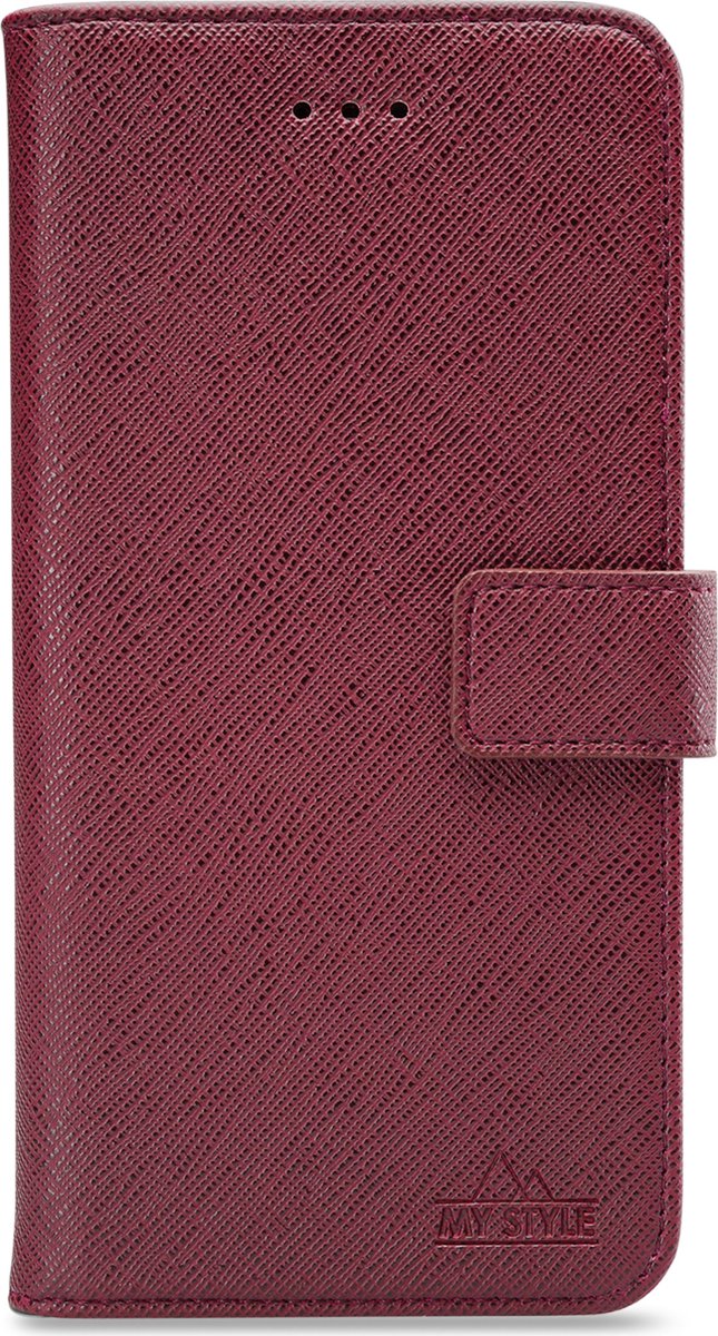My Style Telefoonhoesje geschikt voor Apple iPhone SE (2022) Hoesje | My Style Flex Wallet Bookcase Portemonnee | Pasjeshouder voor 3 Pasjes | Telefoonhoesje voor Pinpas / OV Kaart / Rijbewijs - Bordeaux | Bordeaux rood