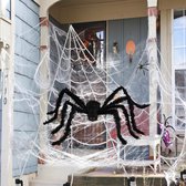 Halloween Decoratie – Halloween Spinnen Web-Hangdecoratie – Grote spin met web -150cm halloween spin - halloween versiering voor binnen of buiten
