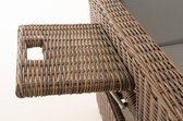 Clp Poly-rotan Wicker loungezetel ANCONA, voetsteun uittrekbaar, aluminium frame - kleur van rotan bruin gemeleerd overtrek ijzerachtig grijs