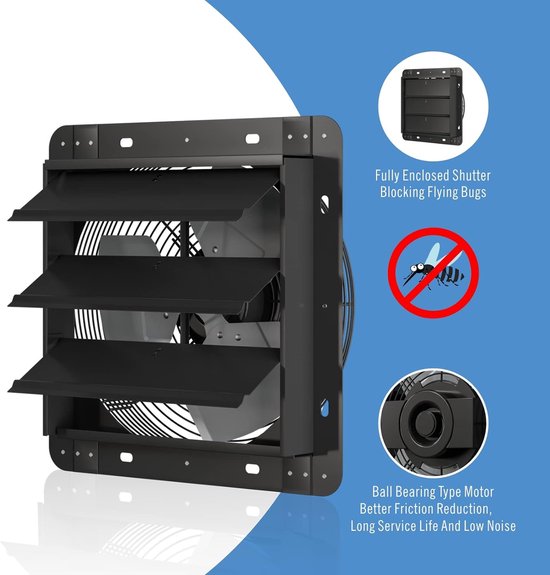 Aygrochy 250 Mm Afvoerventilator, Afvoerluchtventilator Voor Verwarming Koeling Booster Groeitenten Hydroculturen Thuisgebruik Ventilatie En Afzuigventilator