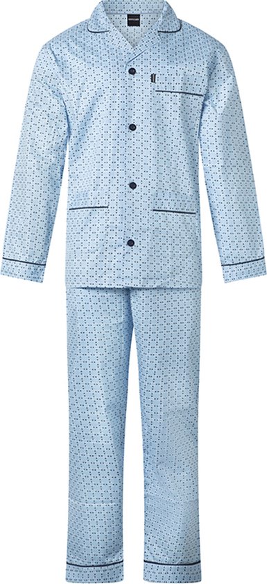 Gentlemen - heren pyjama poplin katoen 9435 - blue - maat 50 - VADERDAG CADEAU