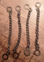 4x jasketting oud brons - vintage brass - innaaibaar jaslusje kettinglusje - jaslusjes - kettinglusjes - innaaibare jaskettingen - 90 mm
