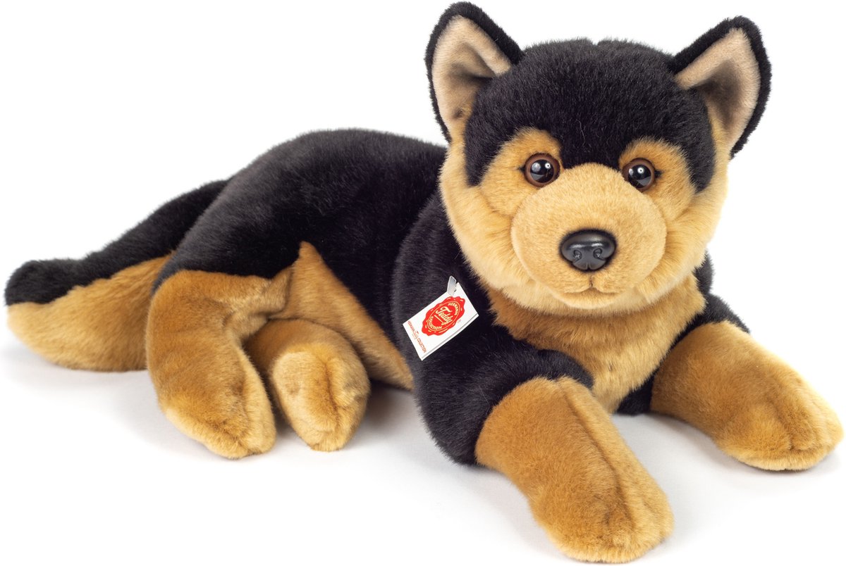 Hermann Teddy Knuffeldier Herdershond - zachte pluche - premium knuffels - bruin/zwart - 45 cm