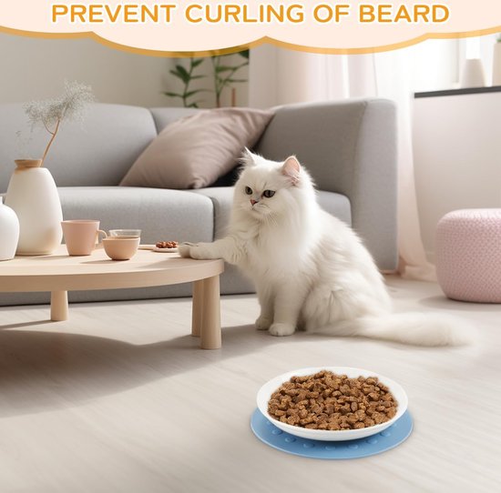 YAYODS 3 stuks keramische kattenbak, verhoogde verhoogen, met bakmat, metalen standaard, vaatwasmachinebestendig