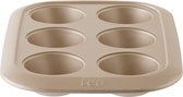 LEO Cupcake vorm met 6 cups Balance 6,50x2,50cm - Champagne - PFAS-vrij