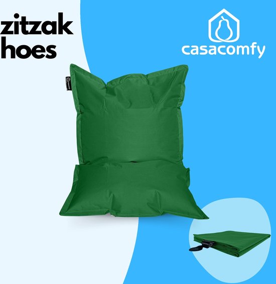 Foto: Casacomfy zitzakhoes stoffen bekleding zonder vulling 100x100 groen volwassenen kinderen