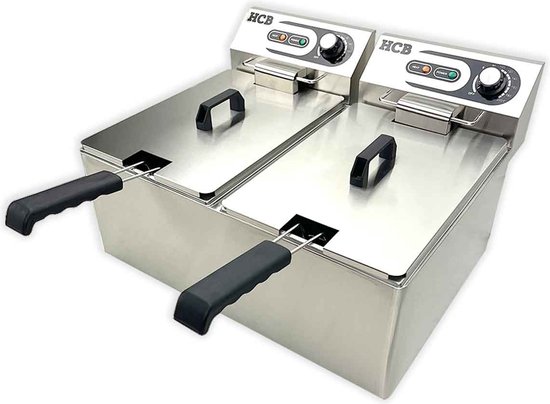 HCB® Professionele Horeca frituurpan Friteuse 6 liter 230V RVS / INOX