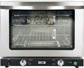 HCB® - Professionele Horeca Heteluchtoven met vochtinjectie - 66 liter - 230V - RVS / INOX hetelucht oven vrijstaand - 58x50.6x50.7 cm (BxDxH) - 29 kg