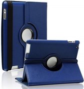Draaibare Bookcase - Geschikt voor oude iPad Hoes 2e, 3e, 4e Generatie - 9.7 inch (2011,2012) Donker Blauw